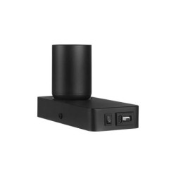 Sieninis šviestuvas skirtas skaitymui GU10 Timo JUODA USB A+C