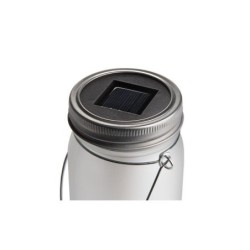 Šviestuvas dekoratyviniame stiklainyje LED maitinamas saulės energija Liepsna