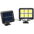 Prožektorius LED Saulės energija įkraunamas IP54 6xCOB PIR judesio daviklis