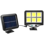 Prožektorius LED Saulės energija įkraunamas IP54 6xCOB PIR judesio daviklis