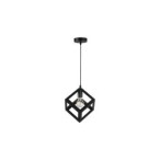 Pakabinamas šviestuvas LED E27 Cube x1 JUODA