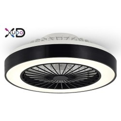 Lubinis šviestuvas LED 36W+15W 3CCT su integruotu ventiliatoriumi Juoda