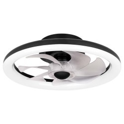 Lubinis šviestuvas LED Flip 36W+15W 3CCT su integruotu ventiliatoriumi 40cm Juoda