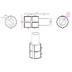 Šviestuvo ant stulpo adapteris Minimalistinis 80mm-60mm