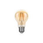 LED lemputė E27 Filamentinė 3 lygių šviesos intensyvumo valdymas A60 2700K 6W Gintaro