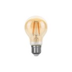 LED lemputė E27 Filamentinė 3 lygių šviesos intensyvumo valdymas A60 2700K 6W Gintaro