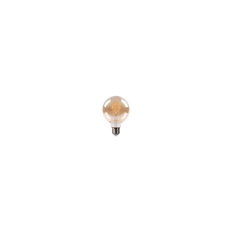 LED lemputė E27 Filamentinė 3 lygių šviesos intensyvumo valdymas G125 2700K 6W Gintaro