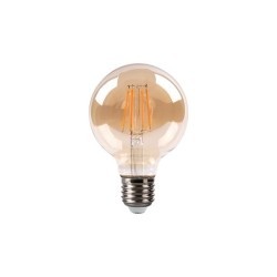 LED lemputė E27 Filamentinė 3 lygių šviesos intensyvumo valdymas G80 2700K 6W Gintaro