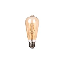 LED lemputė E27 Filamentinė 3 lygių šviesos intensyvumo valdymas ST64 2700K 6W Gintaro