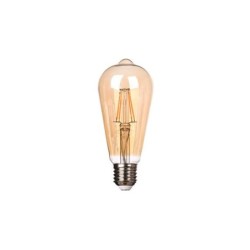 LED lemputė E27 Filamentinė 3 lygių šviesos intensyvumo valdymas ST64 2700K 6W Gintaro