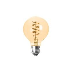 Pritemdoma LED lemputė E27 Filamentinė G80 2200K 4W Gintaro