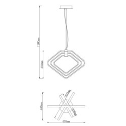 Pakabinamas šviestuvas LED Mesto 36W 47x35cm 4000K JUODA