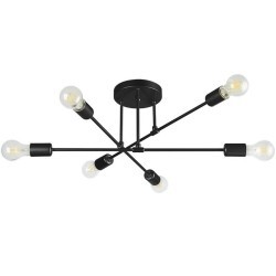 Lubinis šviestuvas LED E27 Eliot 70cm x6 JUODA