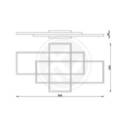 Lubinis šviestuvas LED Galaxis Hydra 126W 90x50x8 cm JUODA