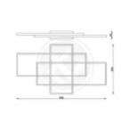 Lubinis šviestuvas LED Galaxis Hydra 126W 90x50x8 cm JUODA