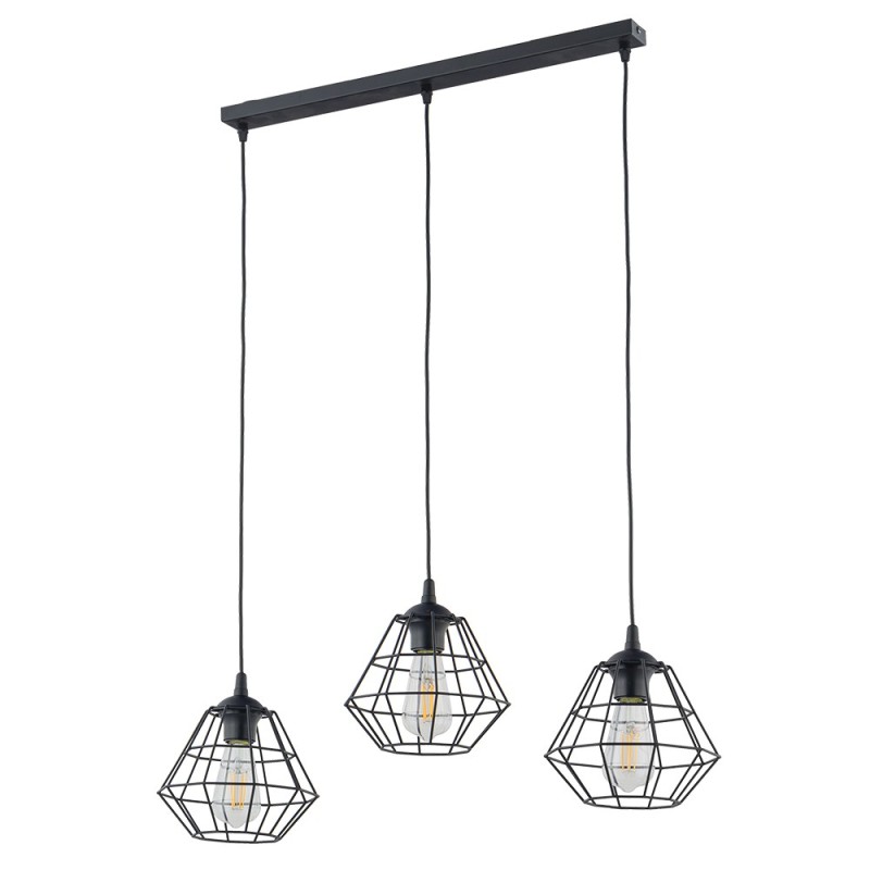 Pakabinamas šviestuvas DIAMOND 3xE27 JUODA