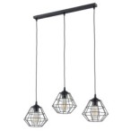 Pakabinamas šviestuvas DIAMOND 3xE27 JUODA
