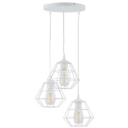 Pakabinamas šviestuvas DIAMOND 3xE27 BALTA