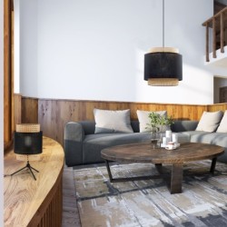 Pakabinamas šviestuvas BOHO 1xE27 JUODA