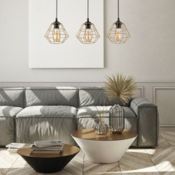 Pakabinamas šviestuvas DIAMOND 3xE27 JUODA