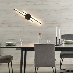 Sieninis šviestuvas JAVA 12W 3000K (Šilta balta) JUODA