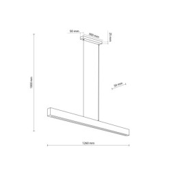 Pakabinamas šviestuvas TEO 1xLED 13W 3000K (Šilta balta) JUODA, PUŠIES