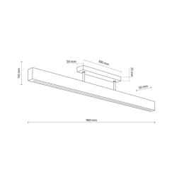 Lubinis šviestuvas TEO 1xLED 22W 3000K (Šilta balta) ŠVIESAUS MEDŽIO