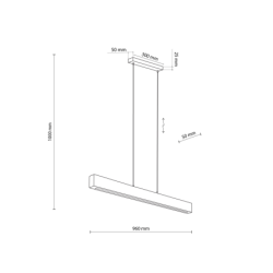 Pakabinamas šviestuvas TEO 1xLED 36W 3000K (Šilta balta)