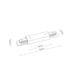 Bėginės sistemos TRACER 1-fazės priedas - tiesus sujungimas BALTA