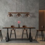 Pakabinamas šviestuvas OSLO 3xE27 RIEŠUTMEDŽIO, ŽALVARIO