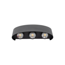 Sieninis lauko šviestuvas ARROW 6xLED 1W 3000K (Šilta balta) JUODA IP54