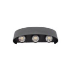 Sieninis lauko šviestuvas ARROW 6xLED 1W 3000K (Šilta balta) JUODA IP54