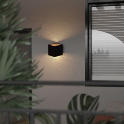 Sieninis lauko šviestuvas CUBE 2xLED 5W 3000K (Šilta balta) JUODA IP54