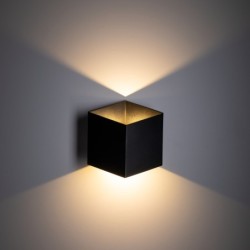 Sieninis lauko šviestuvas CUBE 2xLED 5W 3000K (Šilta balta) JUODA IP54
