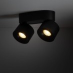 Lubinis šviestuvas SPARK 2xLED 10W 3000, 4000, 6000 K (CCT keičiama) JUODA