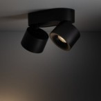 Lubinis šviestuvas SPARK 2xLED 10W 3000, 4000, 6000 K (CCT keičiama) JUODA