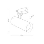 Bėginės sistemos TRACER 1-fazės šviestuvas 1xLED 20W 2700, 4000, 6000K (CCT keičiama) JUODA