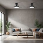 Lubinis šviestuvas su ventiliatoriumi BREEZE 1xLED 18W 2700, 4000, 6000K (CCT keičiama) JUODA