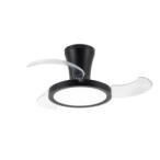 Lubinis šviestuvas su ventiliatoriumi BREEZE 1xLED 18W 2700, 4000, 6000K (CCT keičiama) JUODA