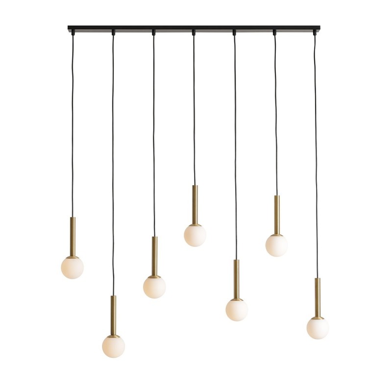 Pakabinamas šviestuvas RIU 7 Juodas / BRASS 7xG9 Geležis, Stiklas (1121T40)