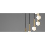 Pakabinamas šviestuvas RIU 7 Juodas / BRASS 7xG9 Geležis, Stiklas (1121T40)