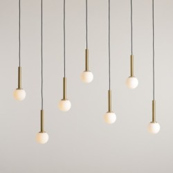 Pakabinamas šviestuvas RIU 7 Juodas / BRASS 7xG9 Geležis, Stiklas (1121T40)