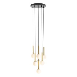 Pakabinamas šviestuvas RIU 7 RING Juodas BRASS 7xG9 Geležis, Stiklas (1103T1)