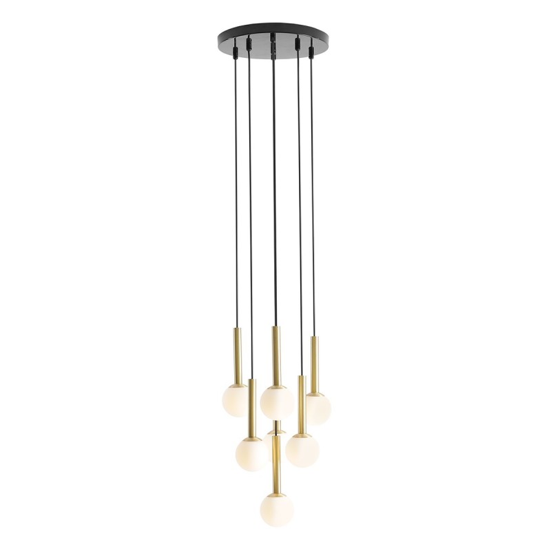 Pakabinamas šviestuvas RIU 7 RING Juodas BRASS 7xG9 Geležis, Stiklas (1103T1)