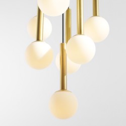 Pakabinamas šviestuvas RIU 7 RING Juodas BRASS 7xG9 Geležis, Stiklas (1103T1)
