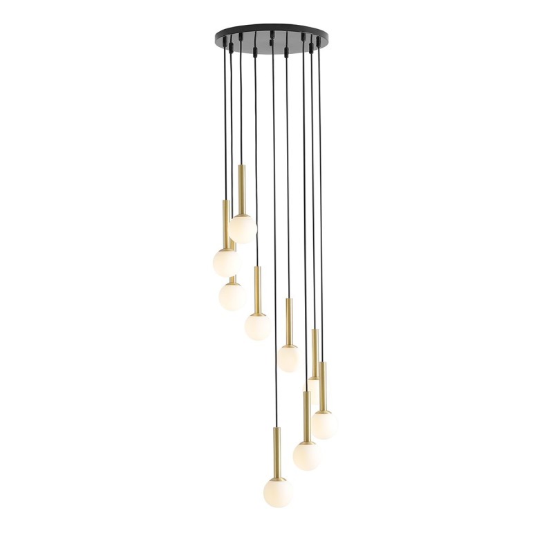 Pakabinamas šviestuvas RIU 9 RING Juodas BRASS 9xG9 Geležis, Stiklas (1103N1)