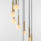 Pakabinamas šviestuvas RIU 9 RING Juodas BRASS 9xG9 Geležis, Stiklas (1103N1)