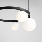 Pakabinamas šviestuvas GARDA 4 RING Juodas 3xE14 / 1xE27 Geležis, Stiklas (1099L1_R)