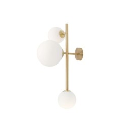 Sieninis šviestuvas DIONE 3 BRASS 2xE14 / 1xE27 Geležis, Stiklas (1092Y40)