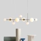 Pakabinamas šviestuvas DIONE 9 Aukso 5xE14 / 4xE27 Geležis, Stiklas (1092N30)